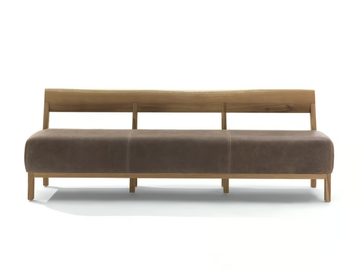 Betty - Leather and solid wood bench with back by Riva 1920 - view 2